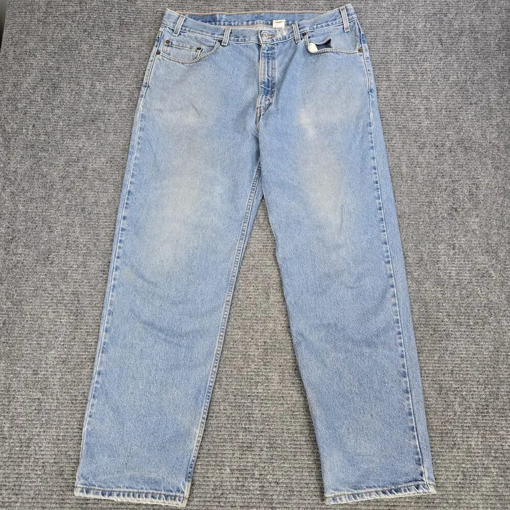 Vintage Y2K Levis 901 Jeans Mens 40x32 Relaxed Straight Leg Light Wash